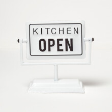Vintage Iron Kitchen Open and Closed Sign Stand