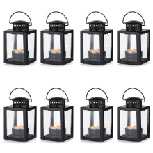 Lanterns for Candles Garden Lanterns, 8 Pcs Vintage Style Hanging Small Lanterns for Tealight Candle, Tea Light Holders