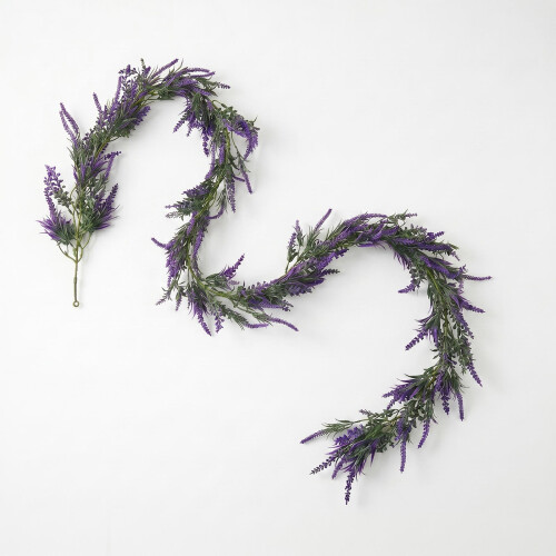 Homescapes Artificial Lavender Garland, 190cm, Purple