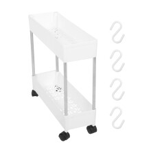 Rolling Utility Cart 2-Tier Kitchen Bath Storage