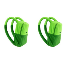 2X Grüner Sportrucksack mit Anime-Motiv, Unisex-Design, Cosplay-Kostümzubehör, Tasche für Erwachsene, Alltag, Partys