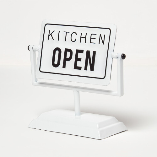 Homescapes Vintage Iron Kitchen Open and Closed Sign Stand 2