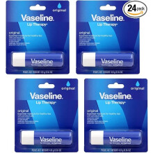 Vaseline Lip Therapy Care Original,Fast-Acting Nourishment,Ideal for Chapped,Dry,Cracked,or Damaged Lips,Lip Balm,0.16 Ounce,(Pack of 24)