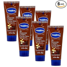 Vaseline All Purpose Cream Cocoa Glow, with Pure Cocoa Butter, 6-Pack, 1.41 FL Oz Each, 6 Tubes