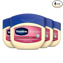 Vaseline Petroleum Jelly Baby Skincare Protective & Pure 4 Count Treats Dry Skin And Prevents Chaffed Skin From Diaper Rash Hypoallergenic, 13oz