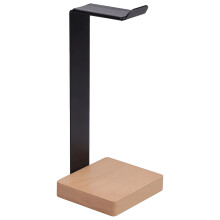 Wooden Headphone Stand with Metal Frame and Non-Slip Base