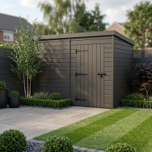 10x10 Pent Composite Shed Tanalised (Single Door, No Windows)