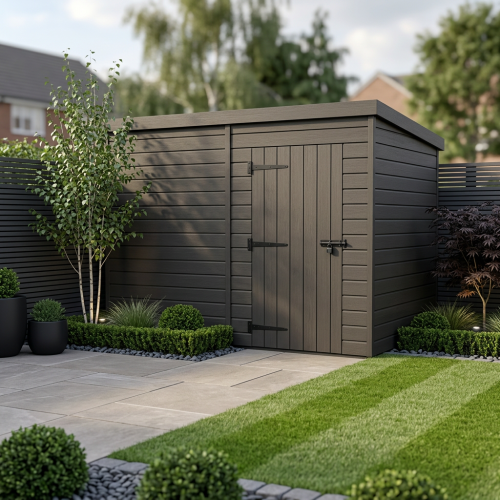 10x10 Pent Composite Shed Tanalised (Single Door, No Windows)