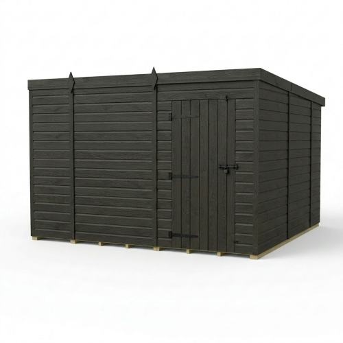 10x10 Pent Composite Shed Tanalised (Single Door, No Windows) 1
