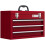 Toolbox with 3 Drawers and Storage Compartment, Red 1