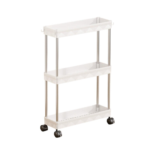 3-Tier Narrow Rolling Storage Cart with Shelves