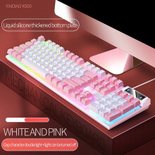 Feledorashia Gaming Keyboard USB Wired Ergonomic Slim LED