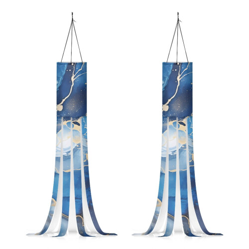 Blue Marble Stripes Windsock 40 Inch Outdoor
