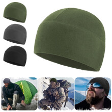 Fleece Skull Cap for Winter Cycling and Running, Green