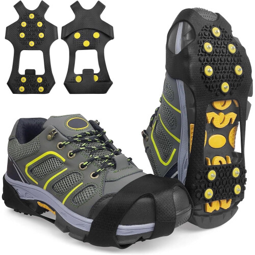 Ice Snow Cleats Rubber Traction Crampons 10-Stud