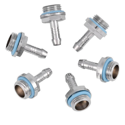 PC Water Cooling Barb Fitting G1/4 Thread 6 PCS
