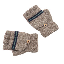 Kids Winter Gloves Knitted Warm Convertible Mittens