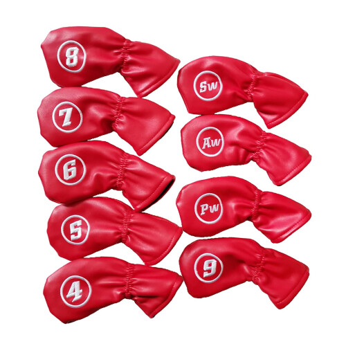 Waterproof Golf Iron Head Cover Red