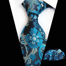 Men's Floral Paisley Tie and Pocket Square Set
