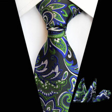 Men's Floral Paisley Tie and Pocket Square Set