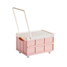 Foldable Shopping Cart with Wheels and Lids – 4 Pack