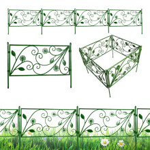 Green Plastic Garden Edging Fence 4-Pack 13.77 Inch
