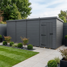 18x6 Pent Composite Shed Tanalised (Single Door, No Windows)