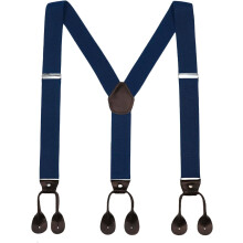 Men's Brown Button-End Suspenders Adjustable Elastic