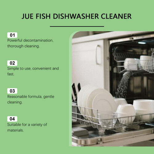 JUE FISH Dishwasher Cleaner Tablets, Powerful Grease Removal, Shine & Protect Kitchenware, Home Cleaning Tablets 2