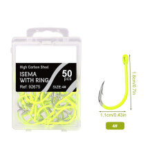 Barbed Sea Fishing Hook Fluorescent Yellow 4#