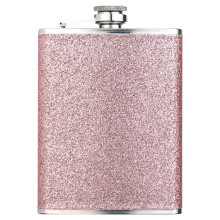 Stainless Steel Hip Flask with Funnel 8 oz 240 ml Pink