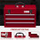 Toolbox with 3 Drawers and Storage Compartment, Red 6