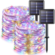 Solar Copper Fairy Lights 66FT 100LED 2 Pack Waterproof