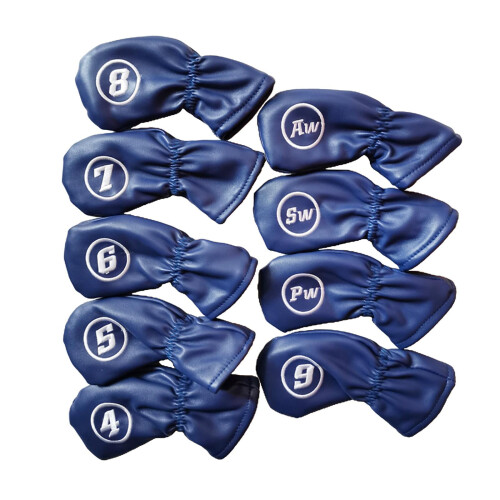 Waterproof PU Golf Iron Headcover Blue