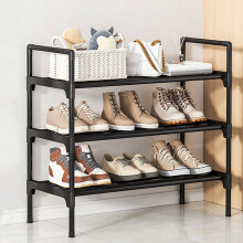 Shoe Storage Rack Black 3-Tier