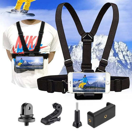 Phone and Action Camera Mount with Chest Strap