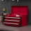 Toolbox with 3 Drawers and Storage Compartment, Red 4