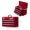 Toolbox with 3 Drawers and Storage Compartment, Red 5