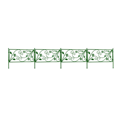 Green Plastic Garden Edging Fence 4-Pack 13.77 Inch 1