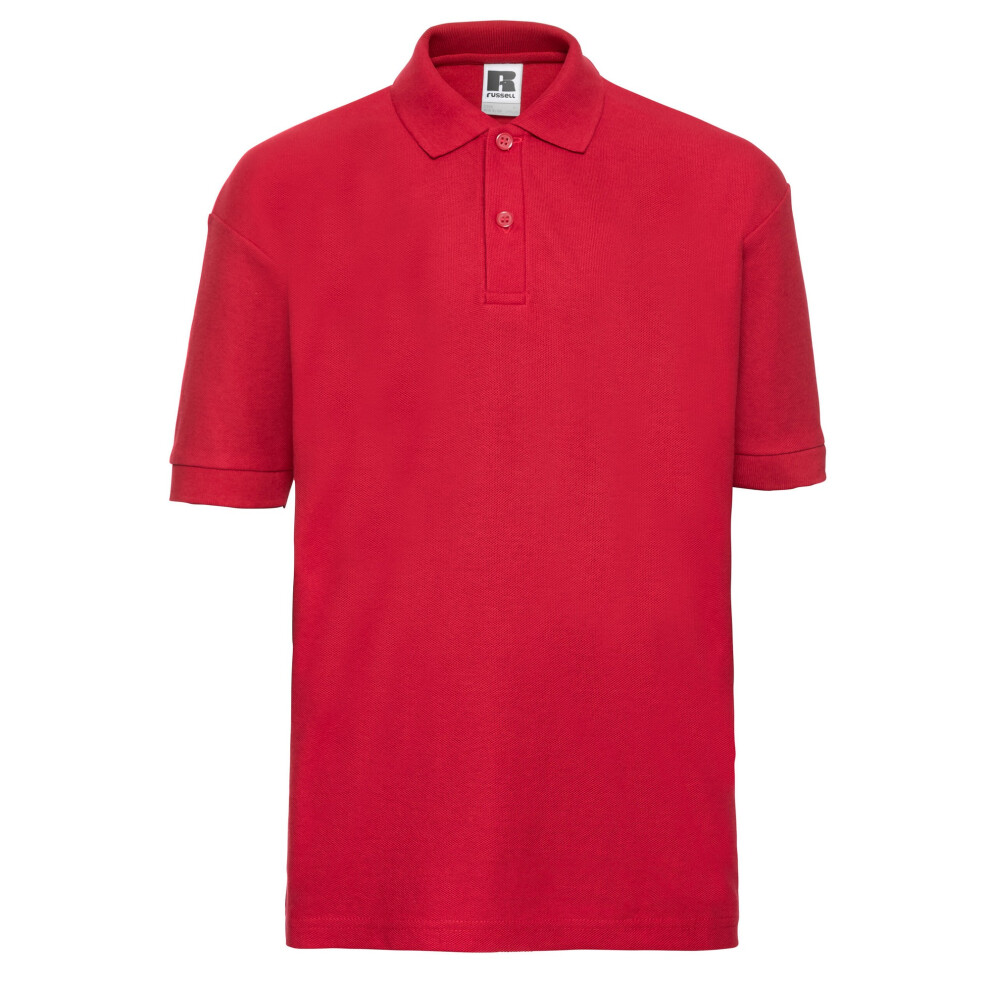 Russell (7-8 Years, Bright Red) Childrens/Kids Pique Polo Shirt