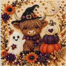 (Calf) Pearl Art Kits for Adults Spooky Cute Ghost Theme 3D Halloween Diamond Art DIY