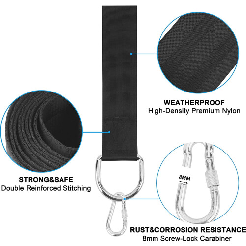 Tree Swing Hanging Straps Kit 2200 lbs 10 ft Adjustable 1