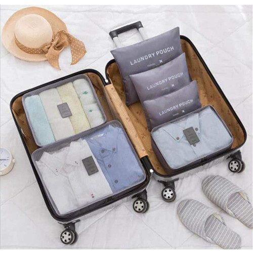 XiHAMA packing cubes set grey polyester 6 pieces 2