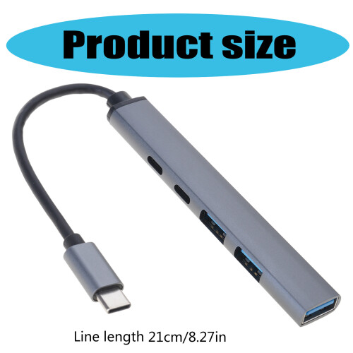 Typ-C-HUBs, 5-in-1-Adapter mit schnellem USB 3.0/2.0, 2