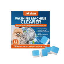 JAKEHOE Washing Machine Cleaner Tablets, Drum Tub Stain Remover Deodorizer, Fresh Scent, Home Cleaning Tablets, 12 Pack