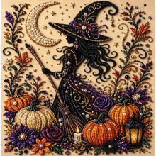 (Witch) Pearl Art Kits for Adults Spooky Cute Ghost Theme 3D Halloween Diamond Art DIY
