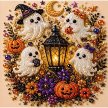 (Ghost) Pearl Art Kits for Adults Spooky Cute Ghost Theme 3D Halloween Diamond Art DIY
