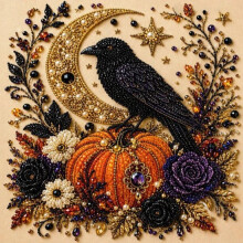 (Crow) Pearl Art Kits for Adults Spooky Cute Ghost Theme 3D Halloween Diamond Art DIY
