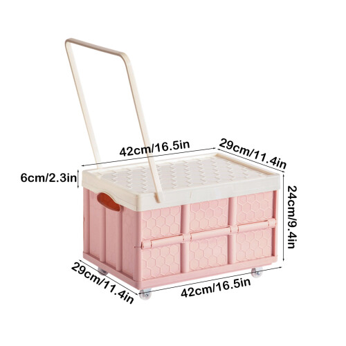 Foldable Shopping Cart with Wheels and Lids – 4 Pack 2