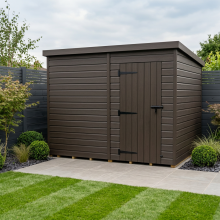 11x10 Pent Composite Shed Tanalised (Single Door, No Windows)